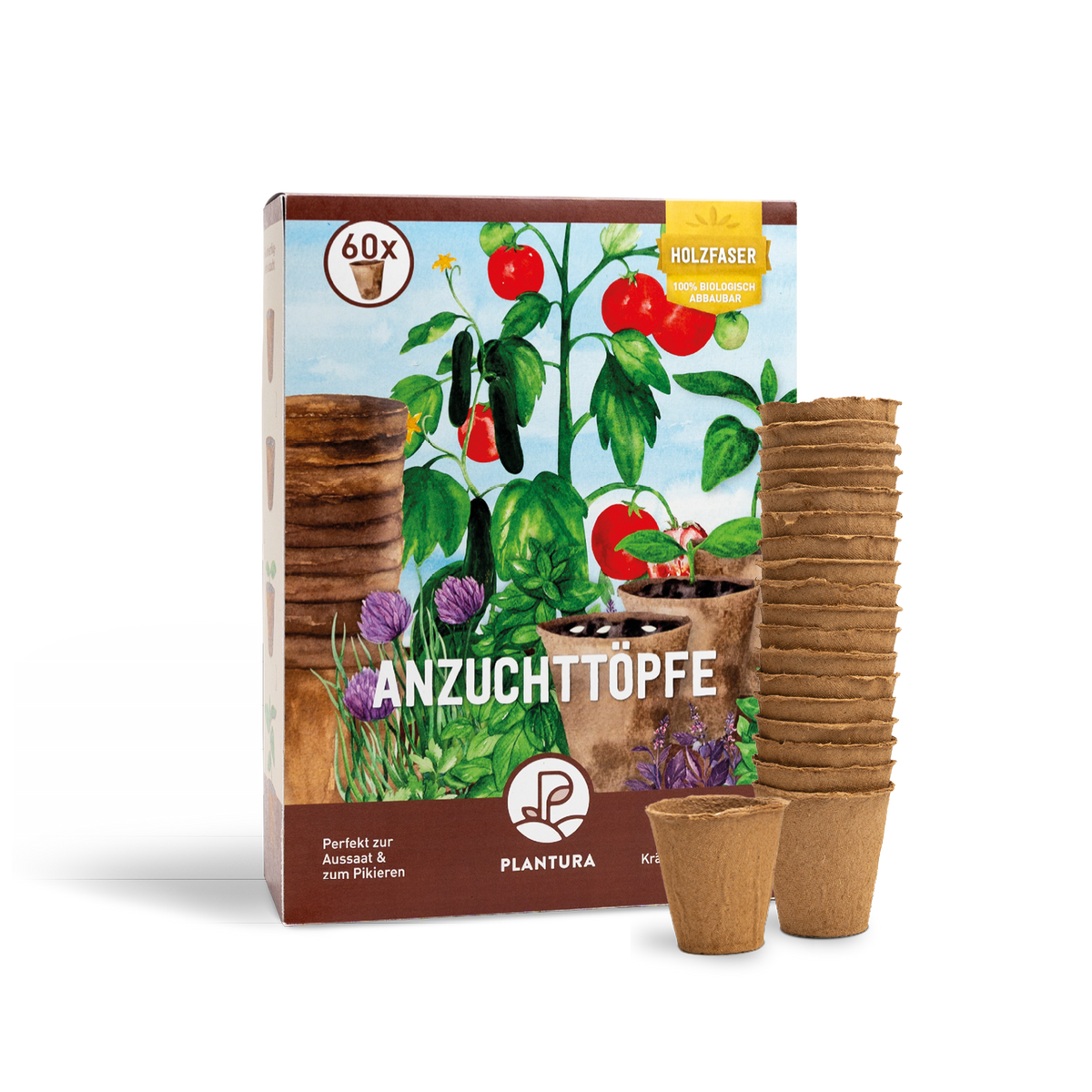 Anzuchttöpfe aus Holzfaser 60 Stück kaufen