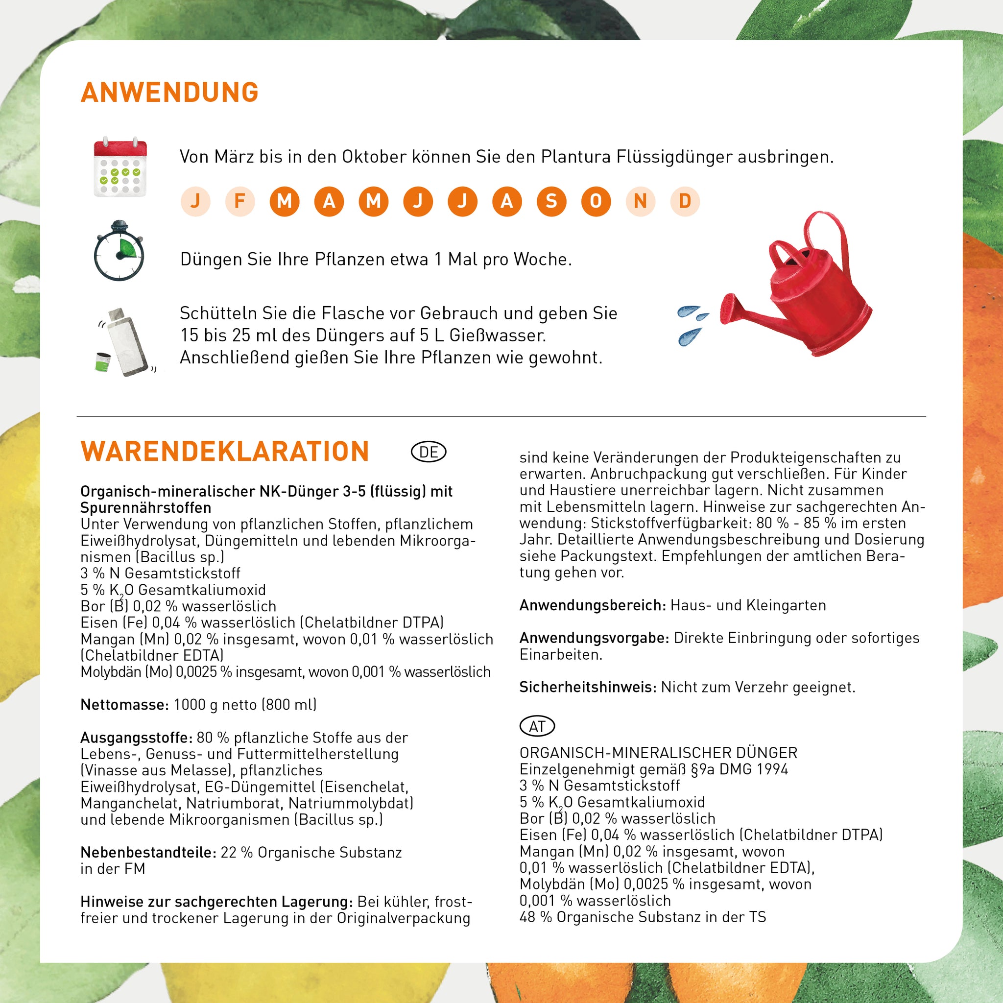 Bio-Zitrusdünger Anwendung
