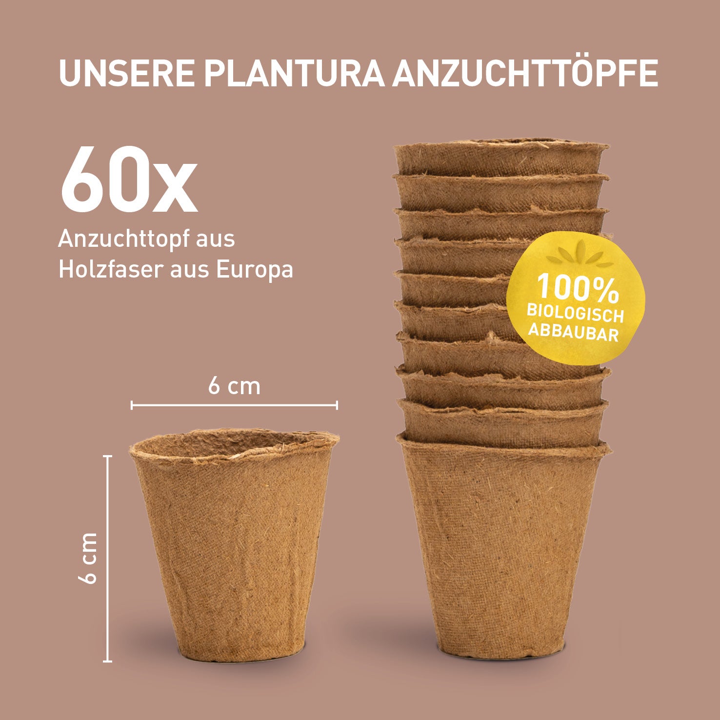 Größe der Anzuchttöpfe aus Holzfaser