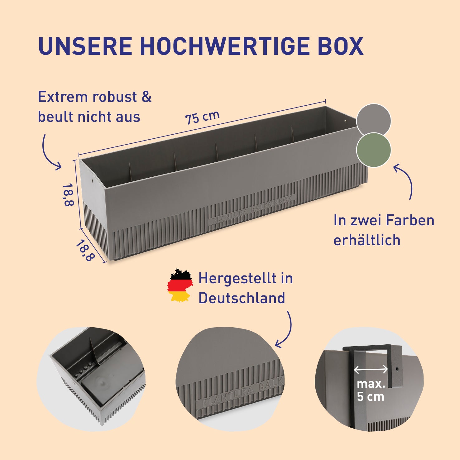 Hochwertiger und robuster Balkonkasten für Balkonbox Animal Lover