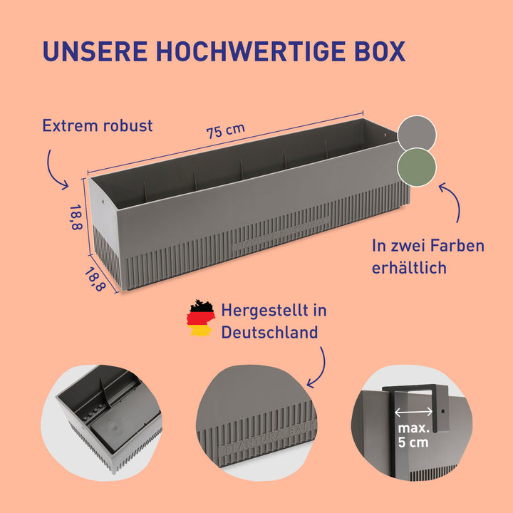 Hochwertiger und robuster Balkonkasten für Balkonbox Desert Dream