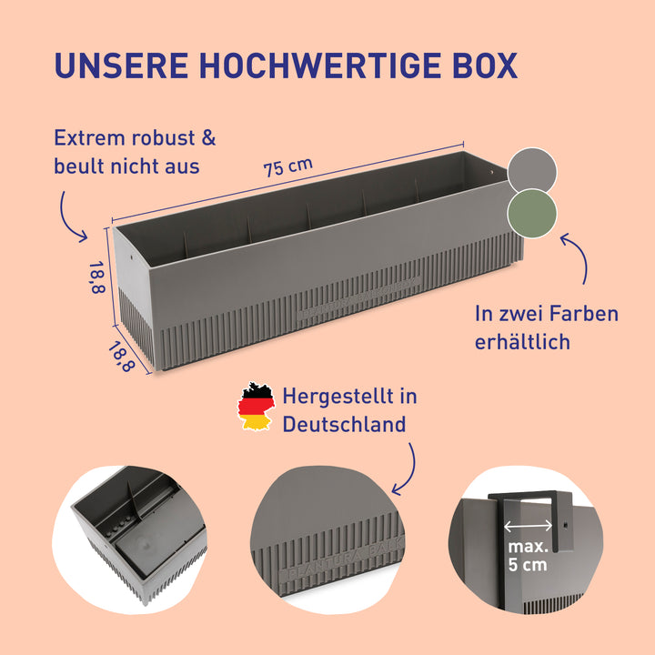Hochwertiger und robuster Balkonkasten für Balkonbox Pastel Dreams