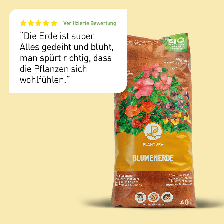 Bewertung Plantura Bio-Blumenerde