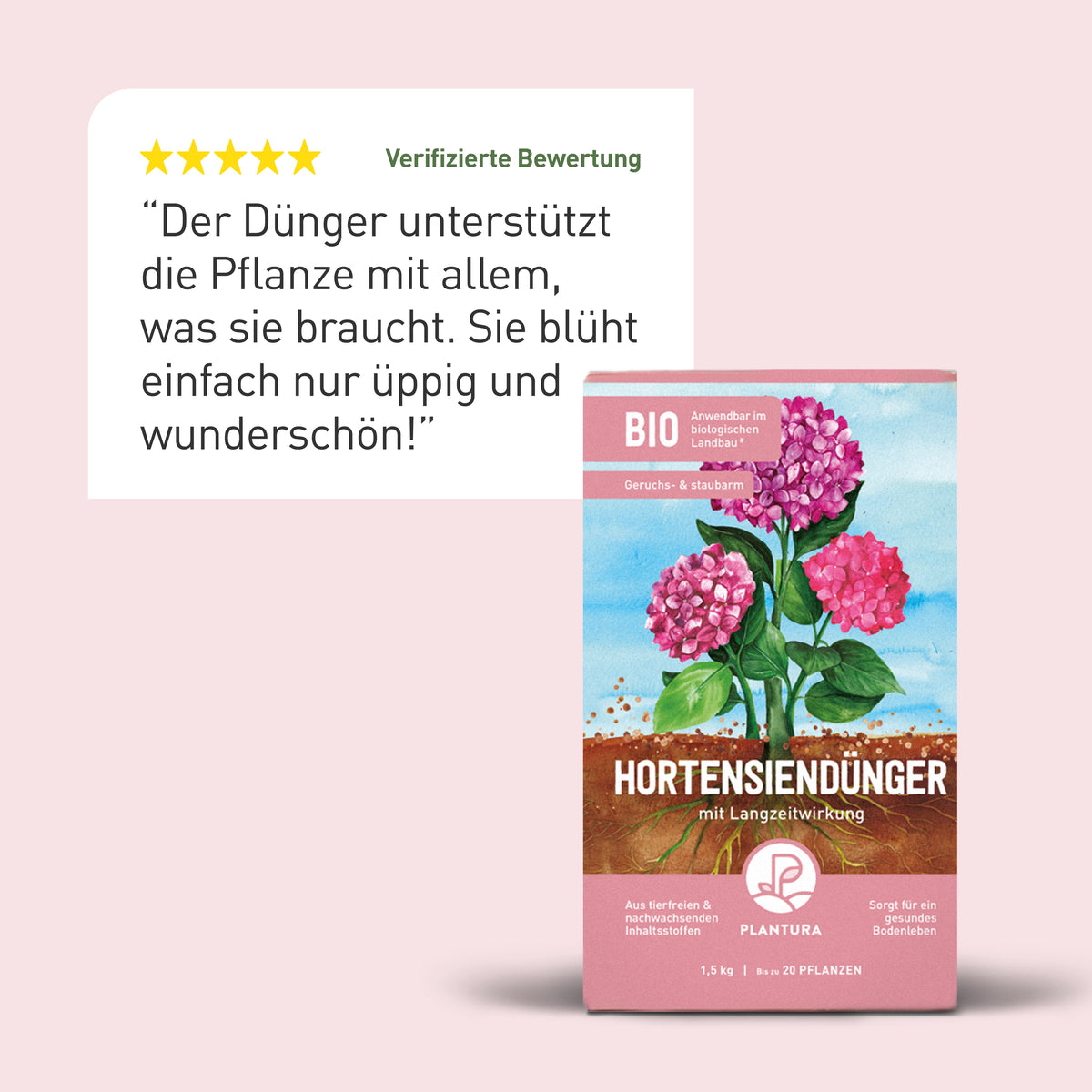Bewertung des Plantura Bio-Hortensiendüngers
