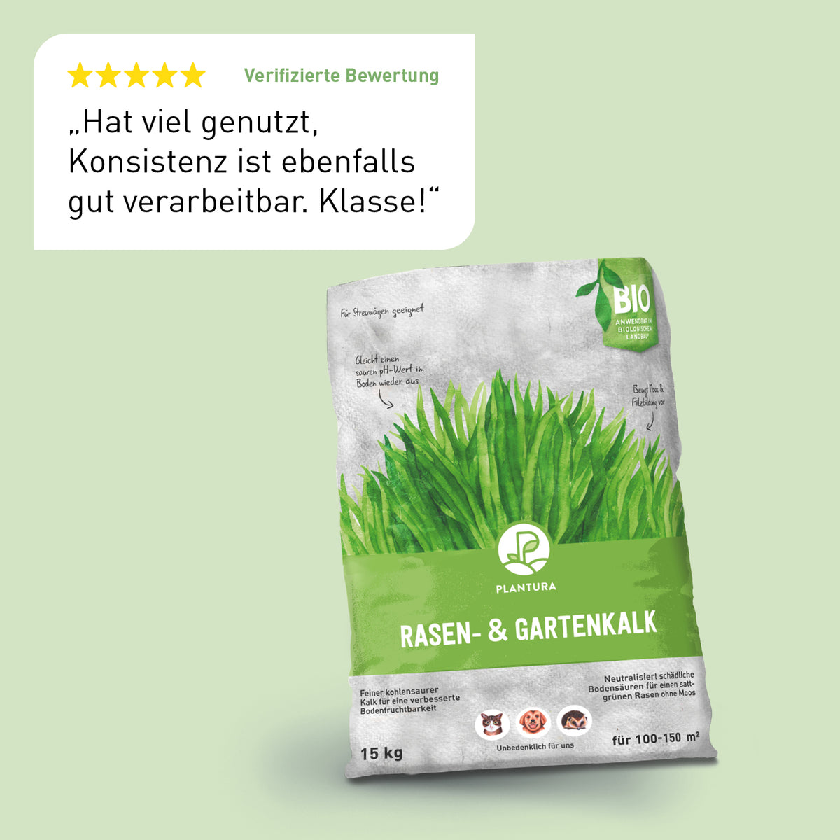 Bewertung des Plantura Rasen- & Gartenkalks