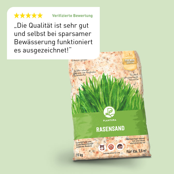 Bewertung des Plantura Rasensands