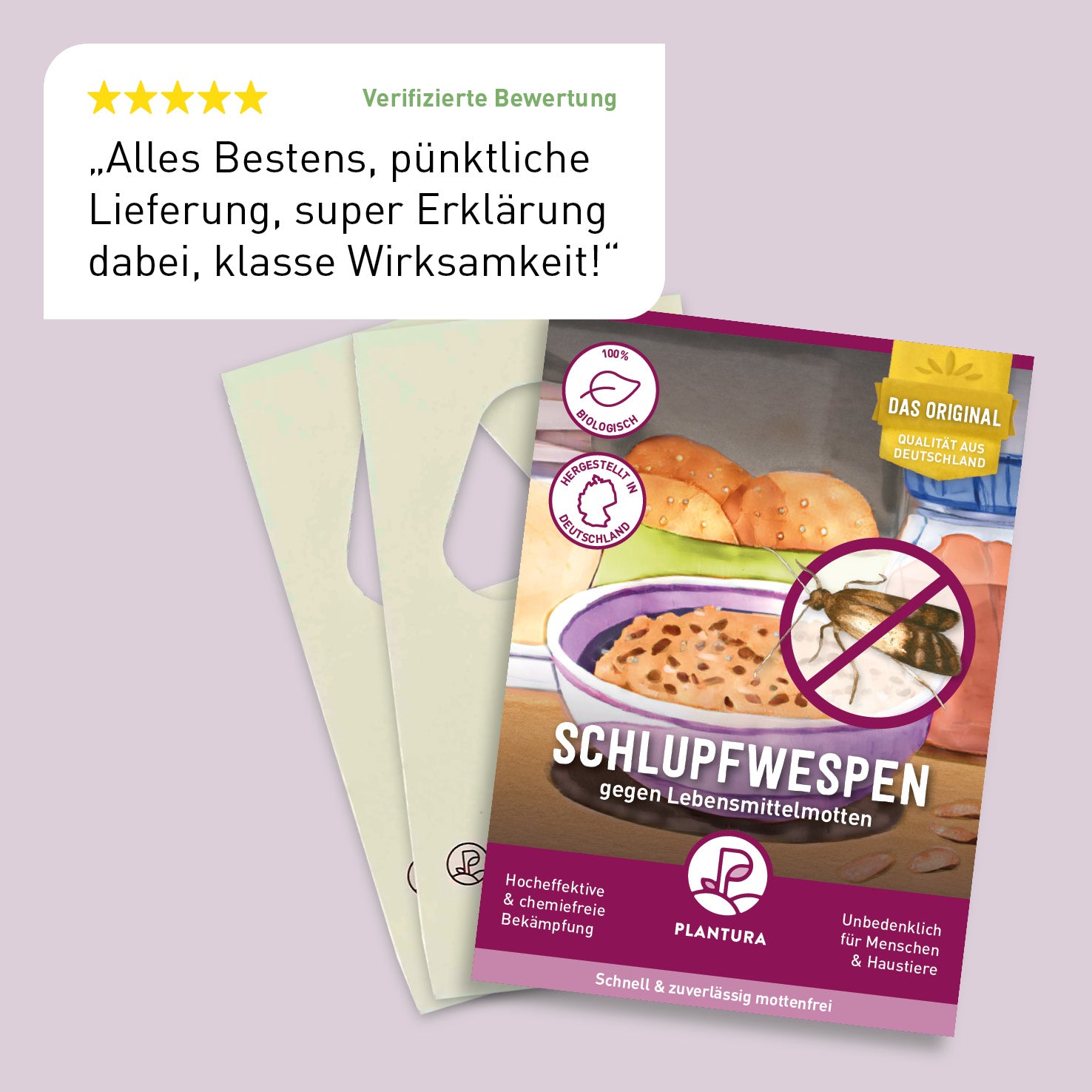 Bewertung der Plantura Schlupfwespen gegen Lebensmittelmotten