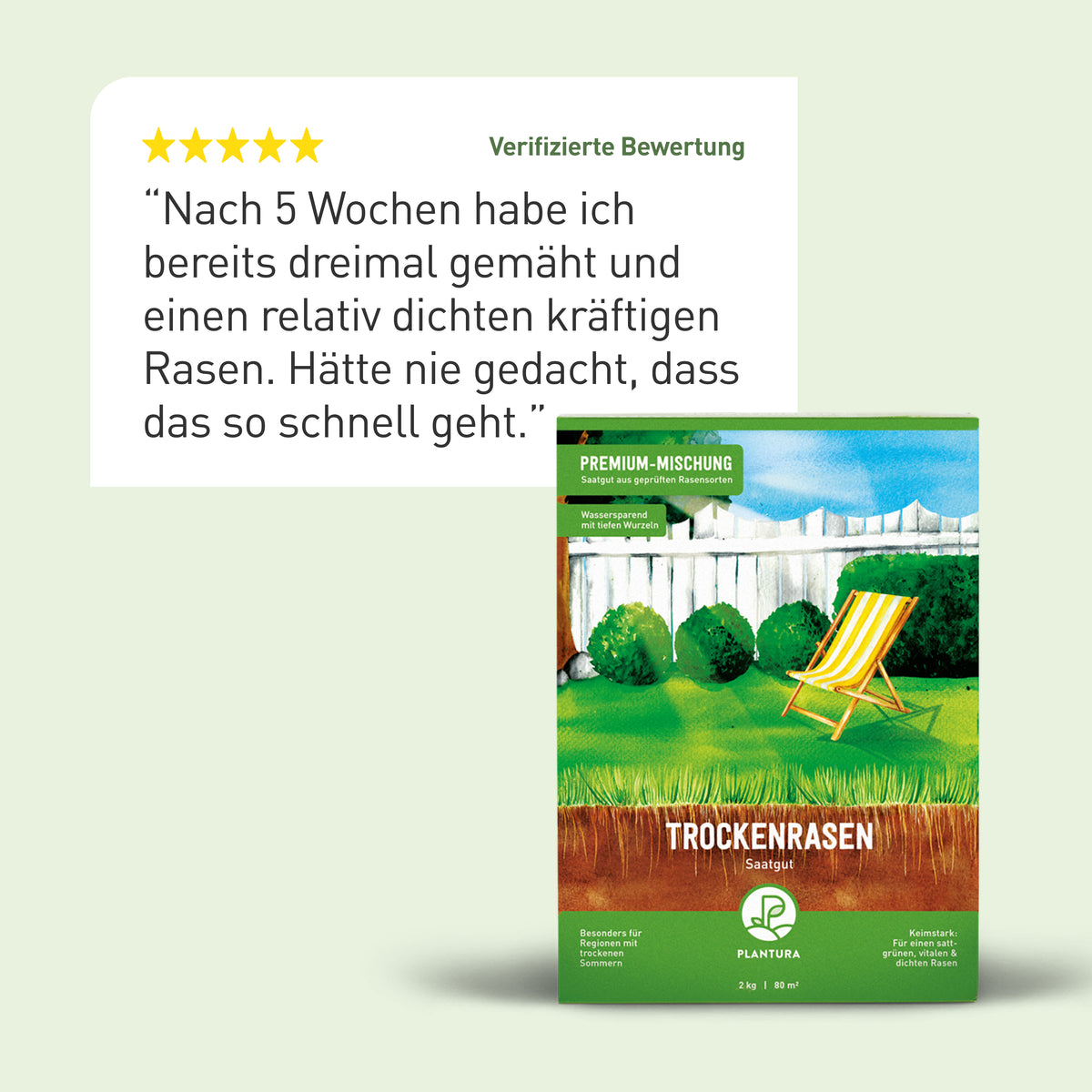 Bewertung des Plantura Trockenrasens