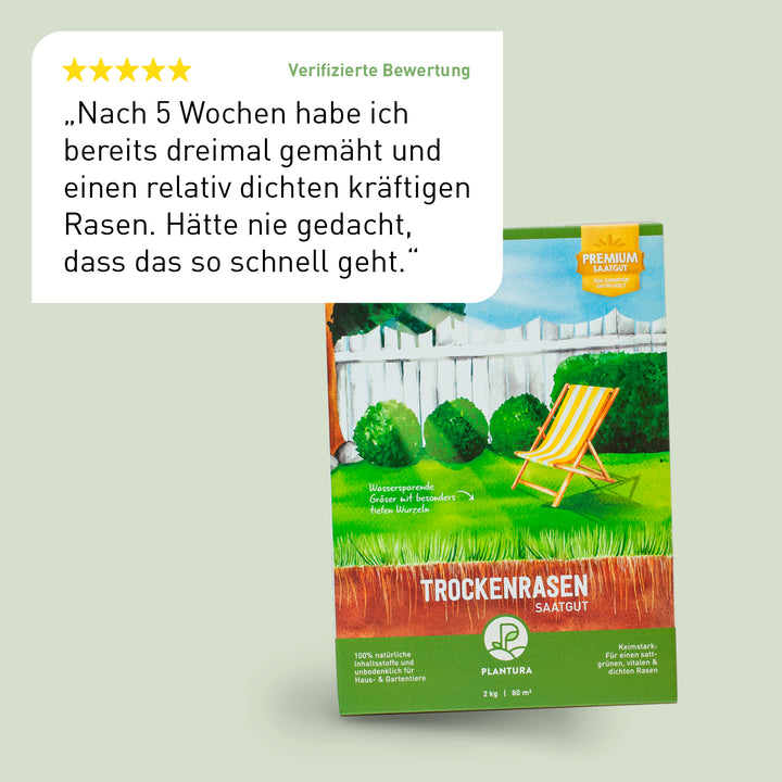 Bewertung des Plantura Trockenrasens