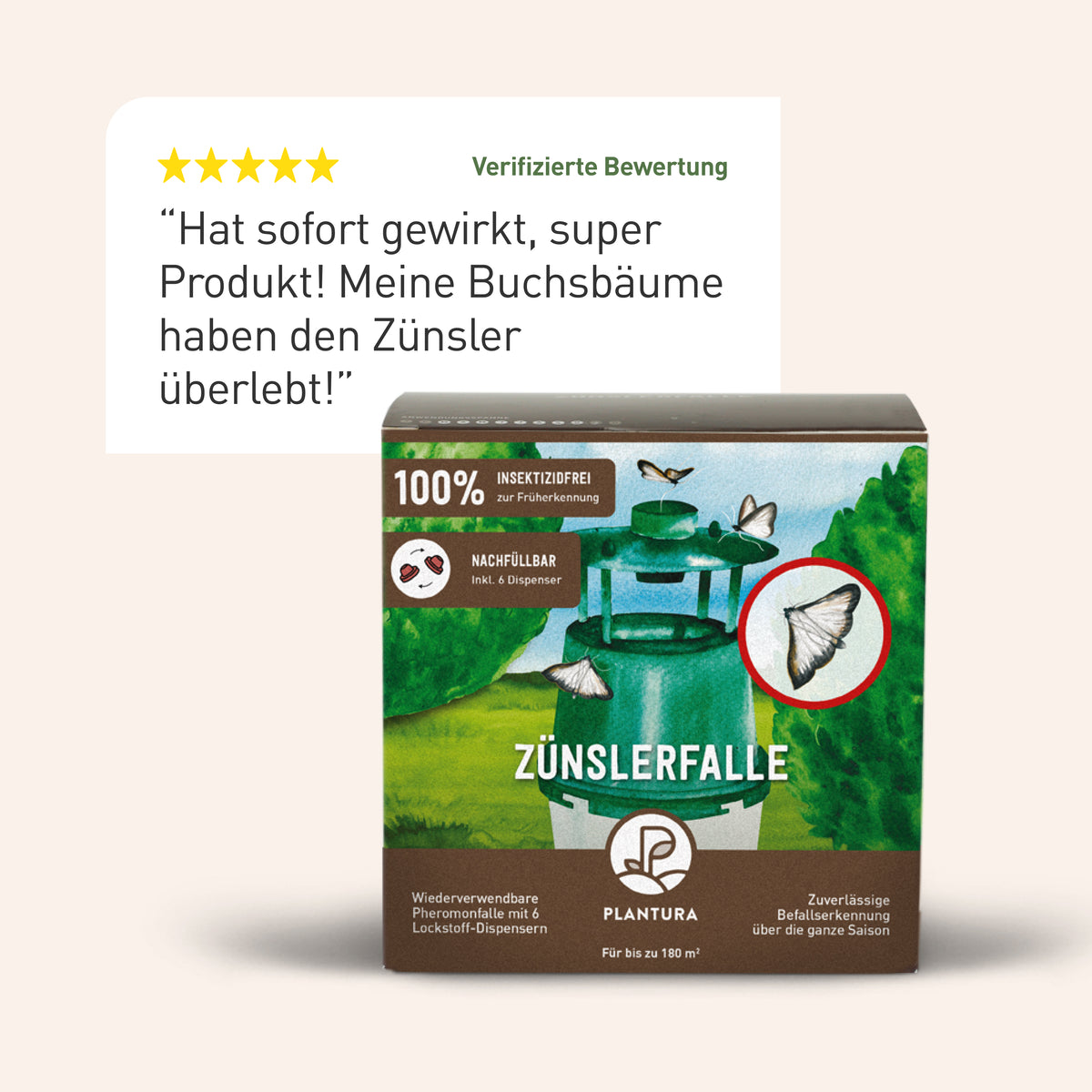Bewertung der Plantura Zünslerfalle