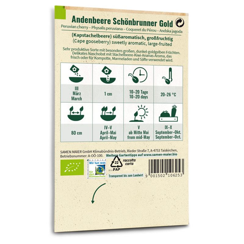 Bio-Andenbeere 'Schönbrunner Gold' Saatgut