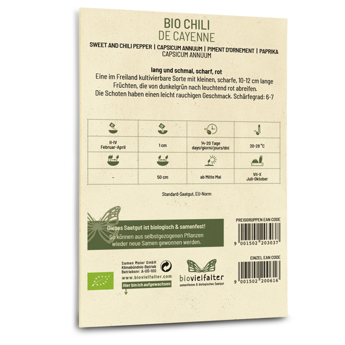 Bio-Chili 'De Cayenne' Saatgut