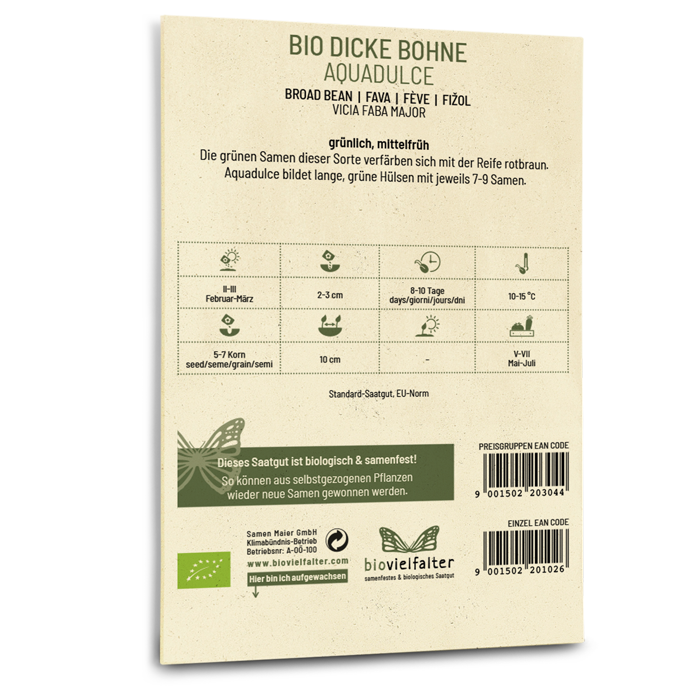 Bio-Dicke Bohne 'Aquadulce' Saatgut