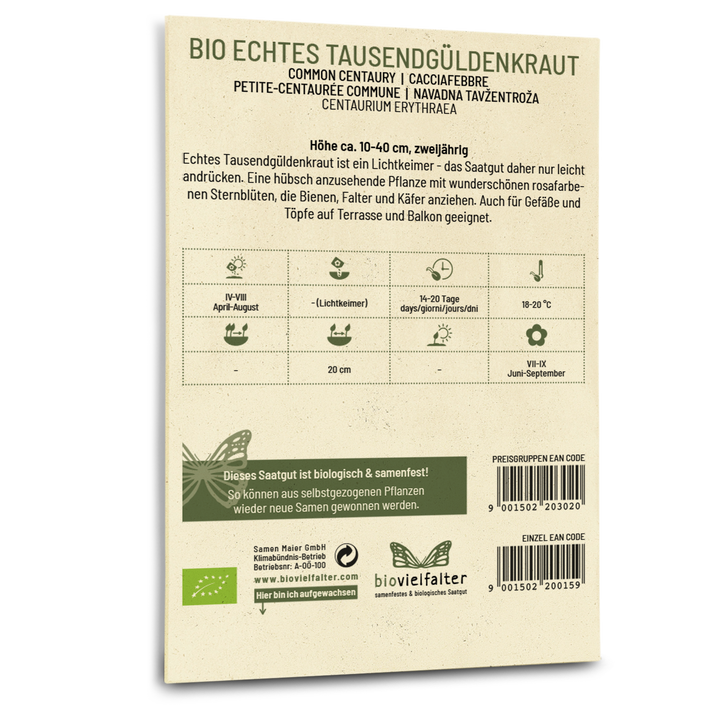 Bio-Echtes Tausendgüldenkraut Saatgut