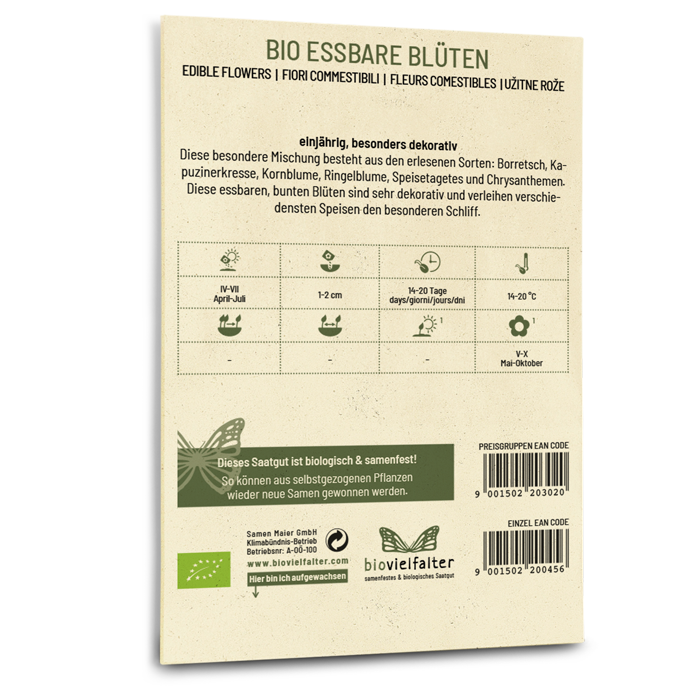 Bio-Essbare Blüten Mischung Saatgut