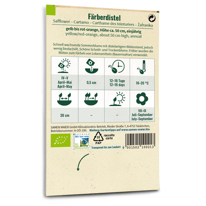 Bio-Färberdistel Saatgut