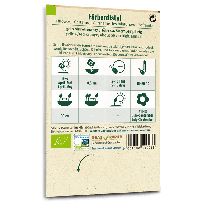 Bio-Färberdistel Saatgut