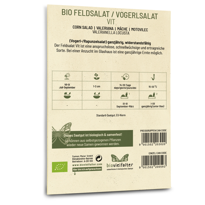 Bio-Feldsalat 'Vit' Saatgut