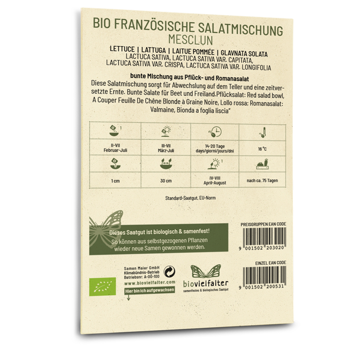 Bio-Französische Salatmischung 'Mesclun' Saatgut