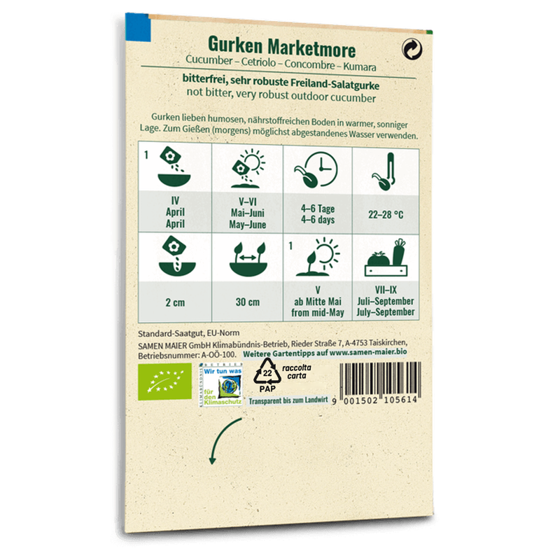 Bio-Gurke 'Marketmore' Saatgut