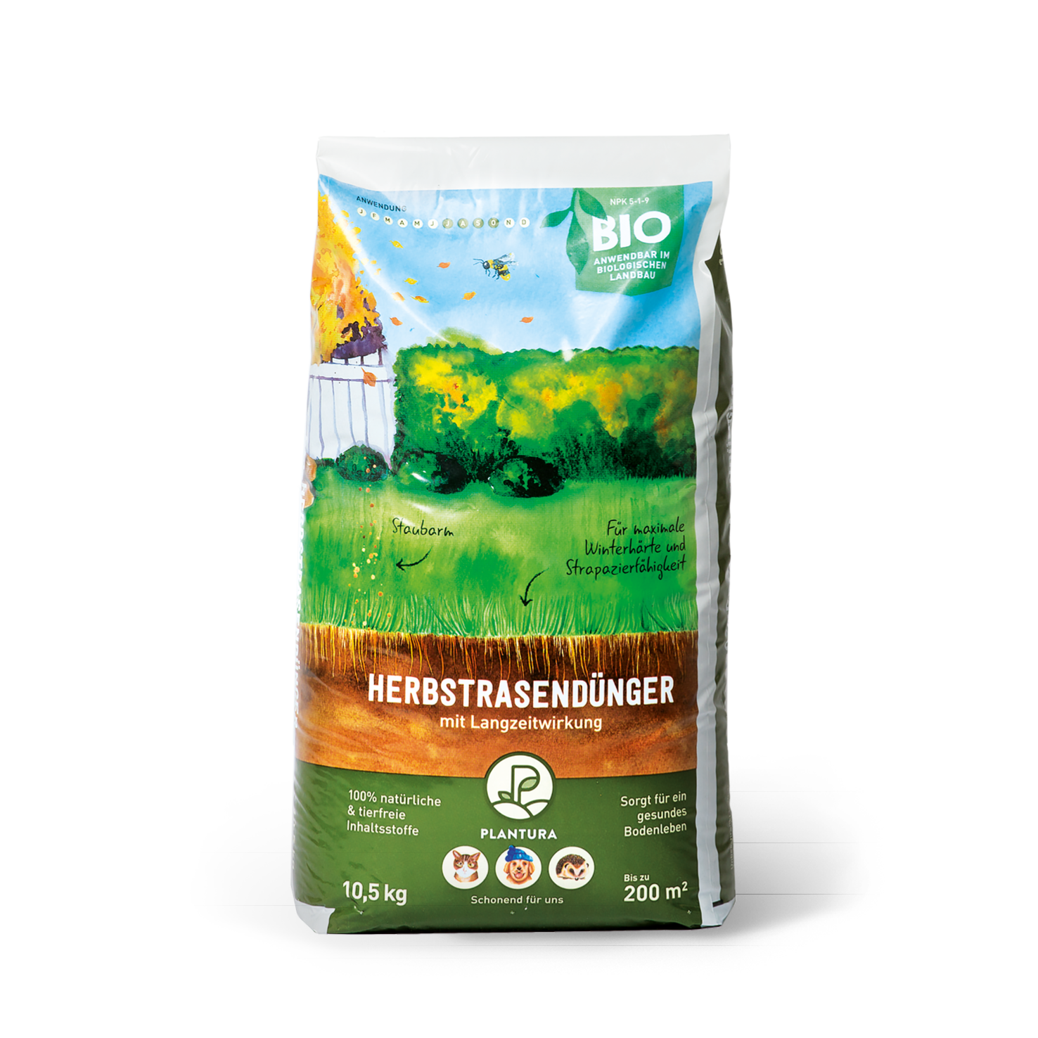 Biologischer Herbstrasendünger von Plantura