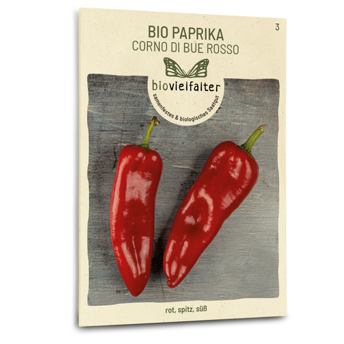 Bio-Paprika 'Corno di bue rosso' Samen