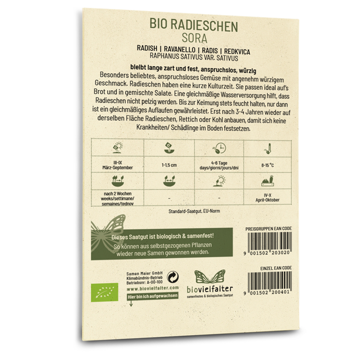 Bio-Radieschen 'Sora' Saatgut