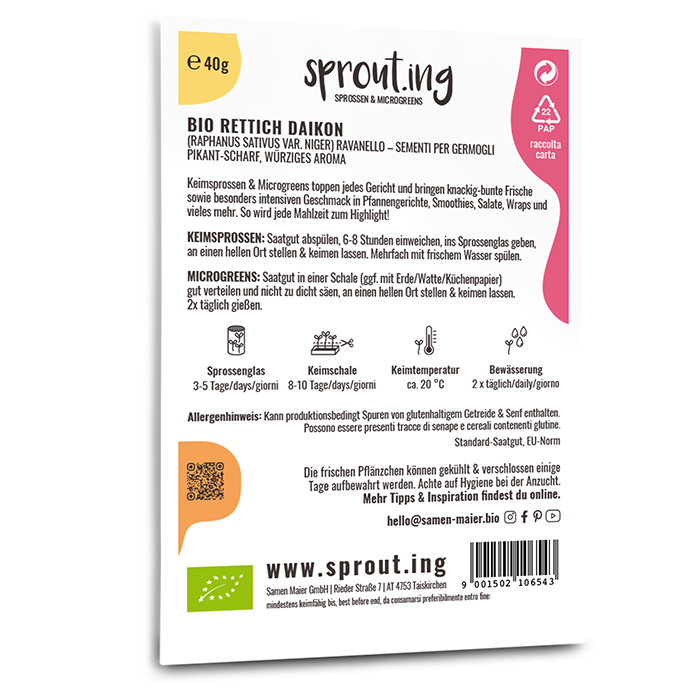 Bio-Rettich Sprossen Saatgut