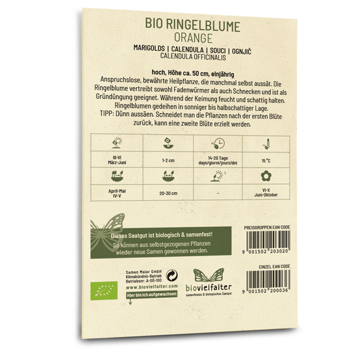 Bio-Ringelblume Orange Saatgut