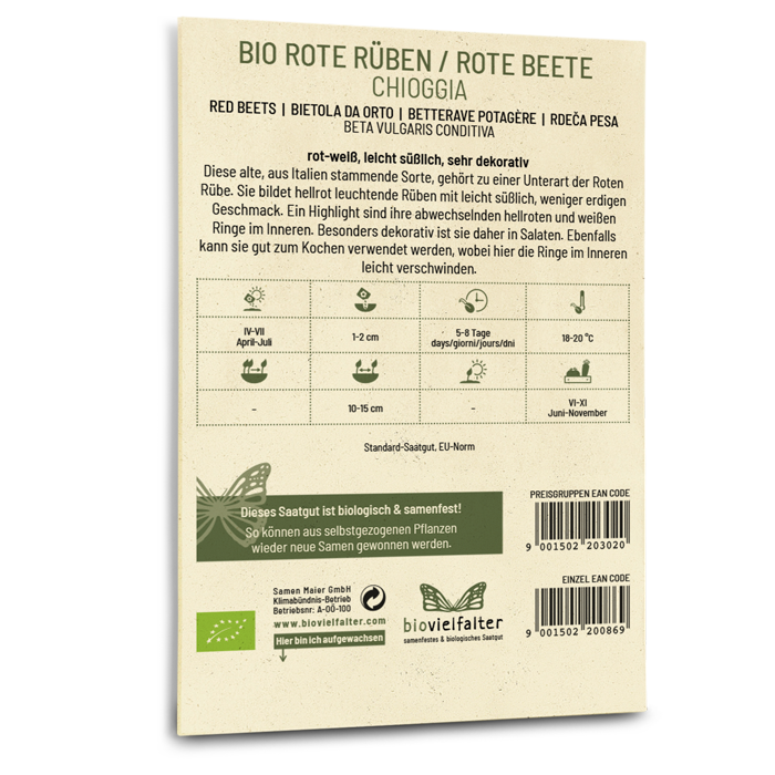 Bio-Rote Beete 'Chioggia' Saatgut