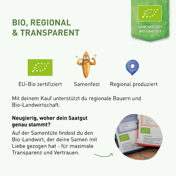 Bio-Saatgut aus regionaler und transparenter Herkunft