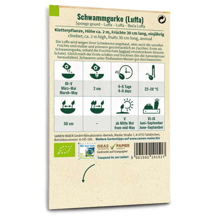 Bio-Schwammgurke (Luffa) Saatgut