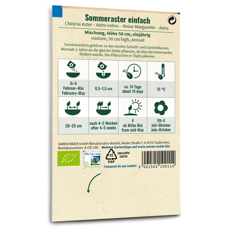 Bio-Sommeraster Mischung Saatgut