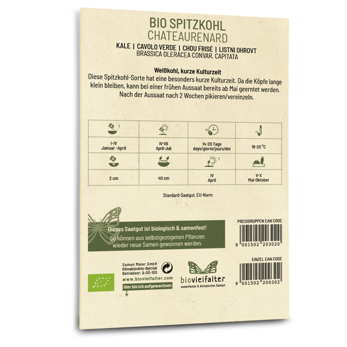 Bio-Spitzkohl 'Chateaurenard' Saatgut