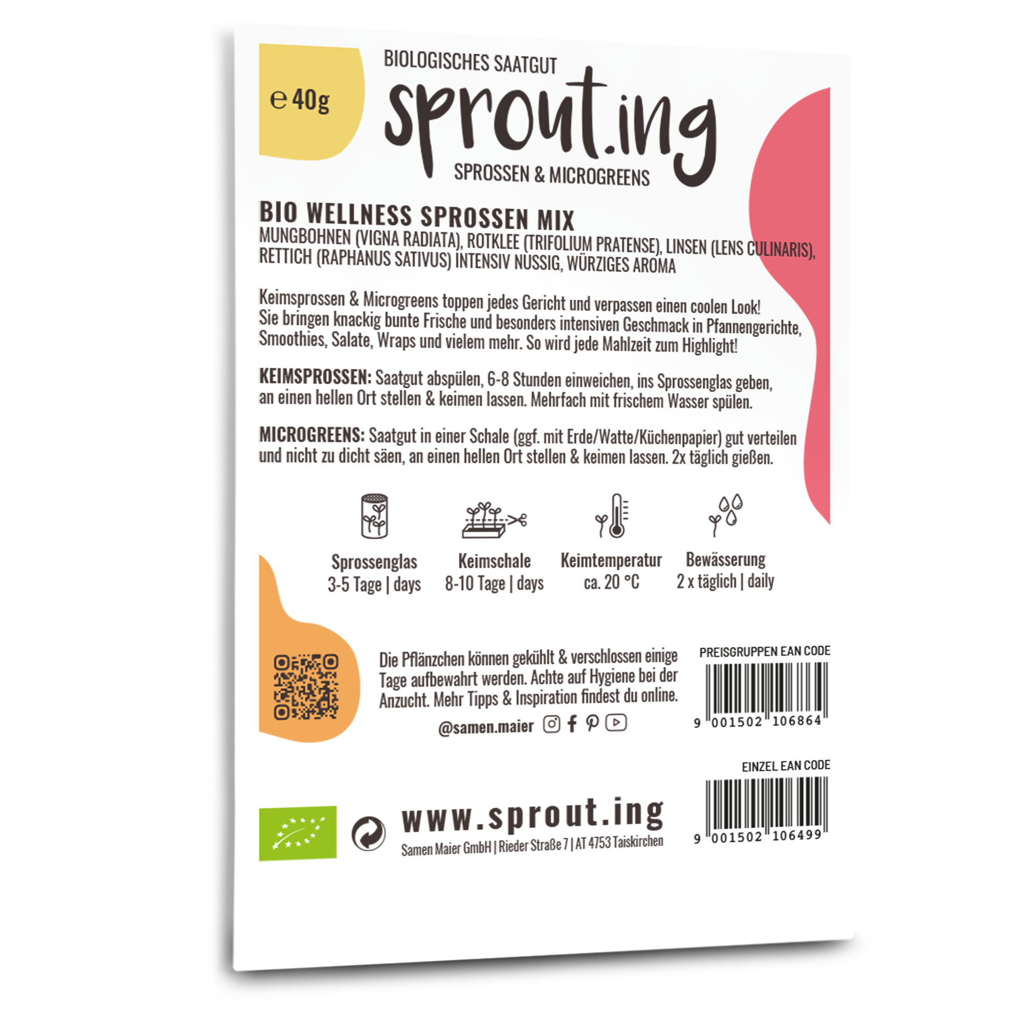 Bio-Sprossen Mix Wellness Saatgut