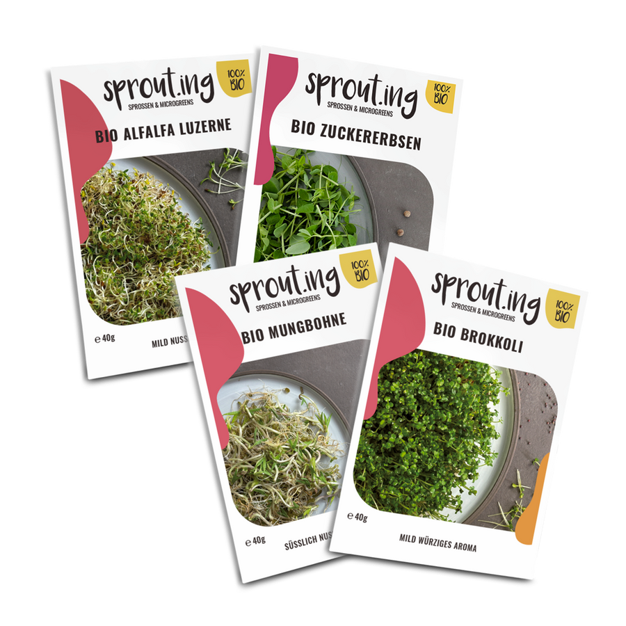 Bio-Sprossen Samen-Set Mild (4 x 40 g)