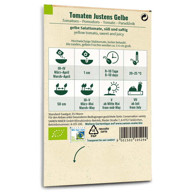 Bio-Tomate 'Justens Gelbe' Saatgut