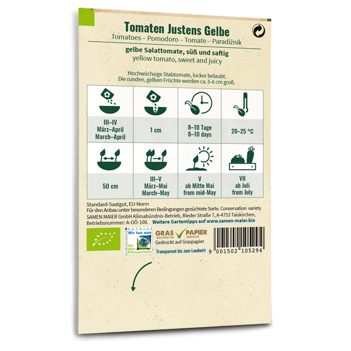 Bio-Tomate 'Justens Gelbe' Saatgut
