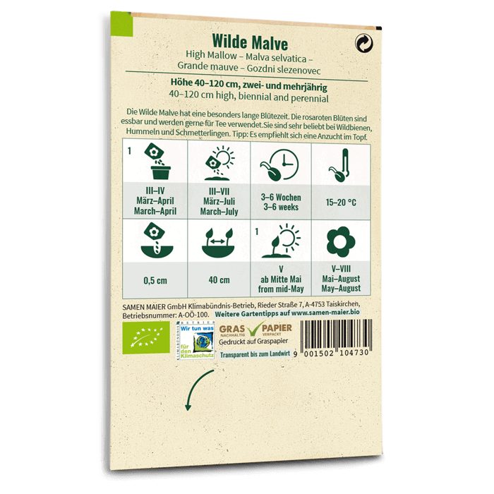 Bio-Wilde Malve Wildblume Saatgut