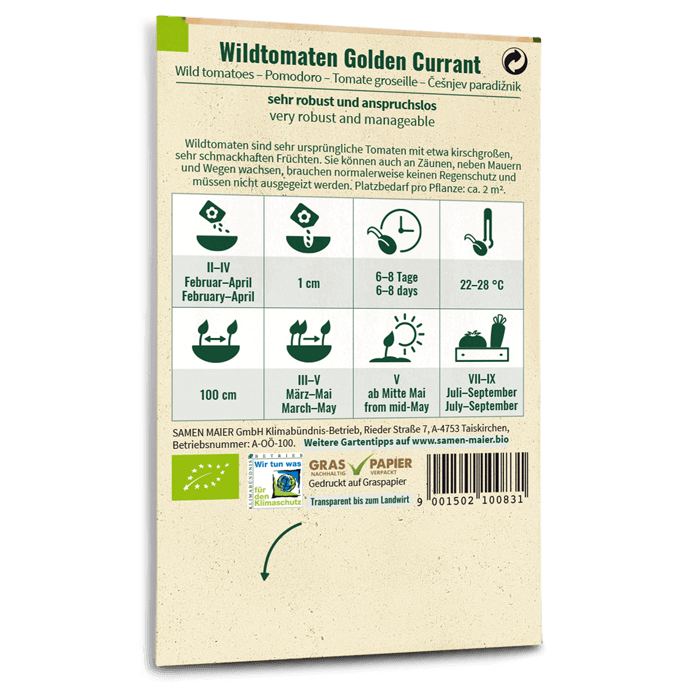 Bio-Wildtomate 'Golden Currant' Saatgut