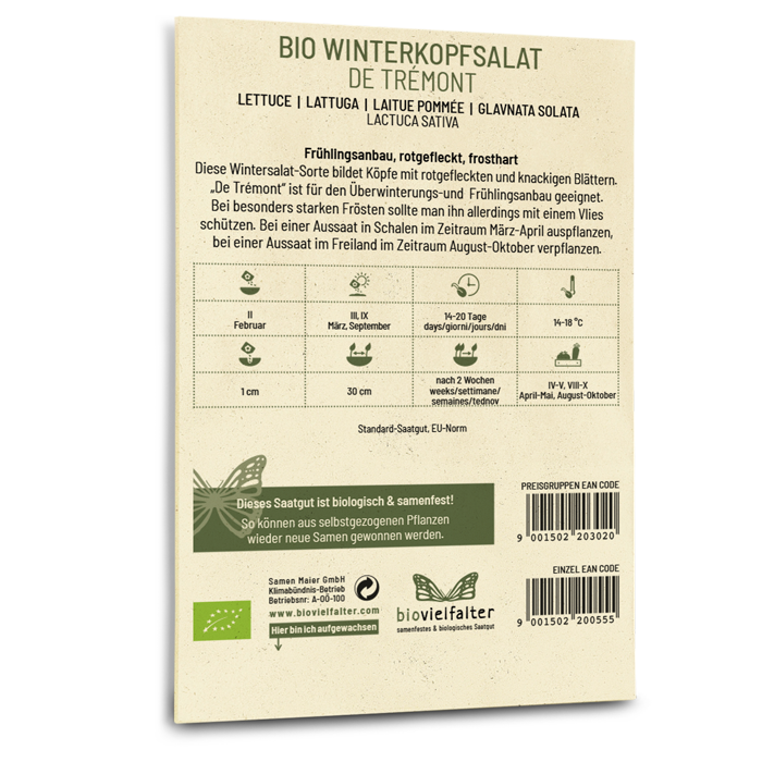Bio-Winterkopfsalat 'De Trémont' Saatgut