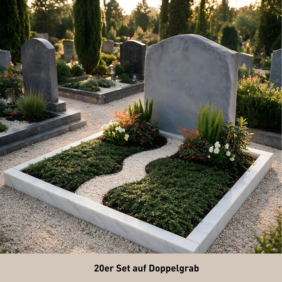 Bepflanztes Doppelgrab `Everlasting Memories`20er Set