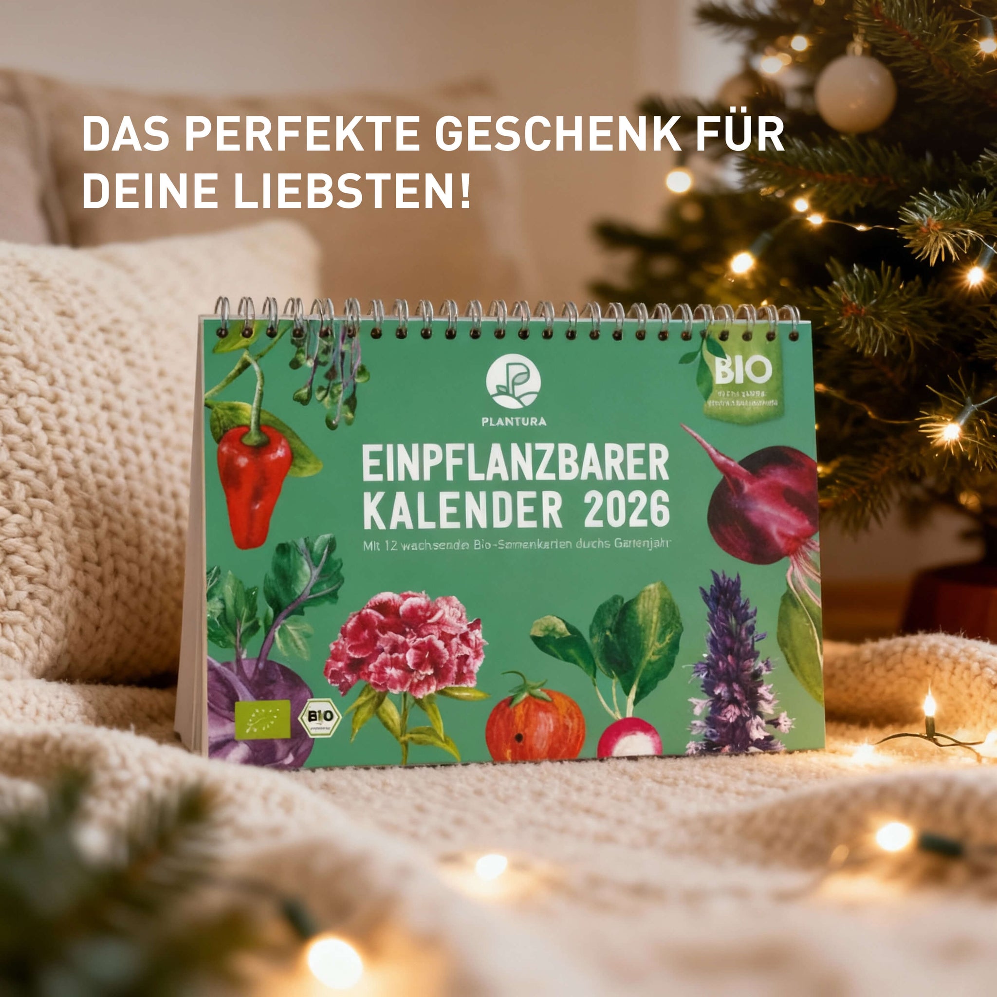 Einpflanzbarer Kalender 2026 als Weihnachtsgeschenk