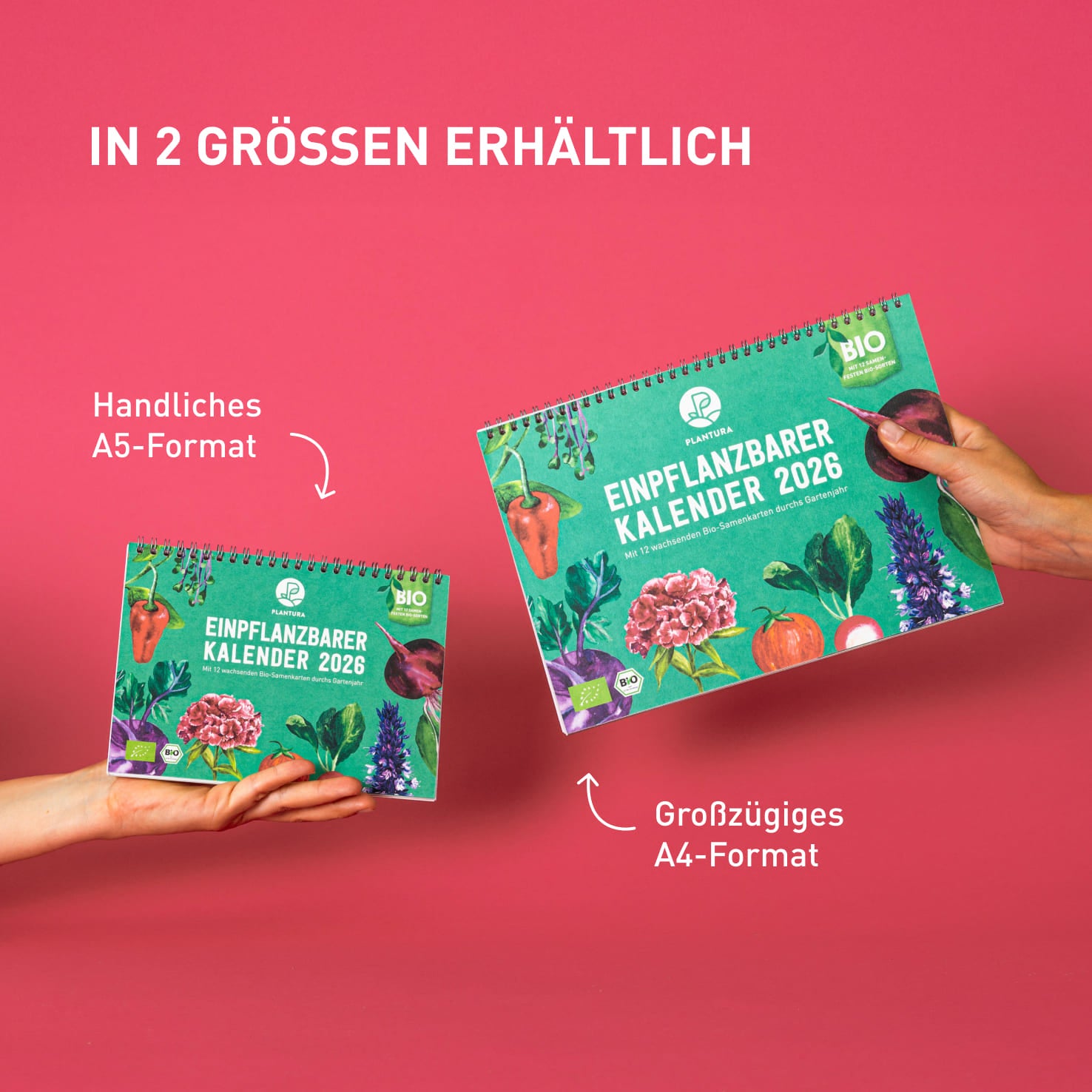 Einpflanzbarer Kalender von Plantura im A4 und A5-Format