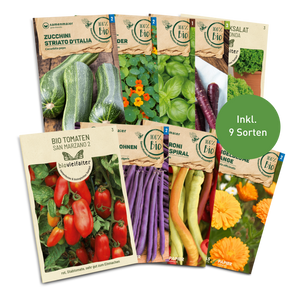 Einsteiger Bio-Samen-Set mit 9 Sorten