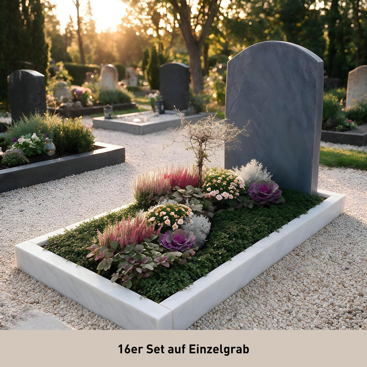 Bepflanztes Einzelgrab `Gentle Memories` 16er-Set