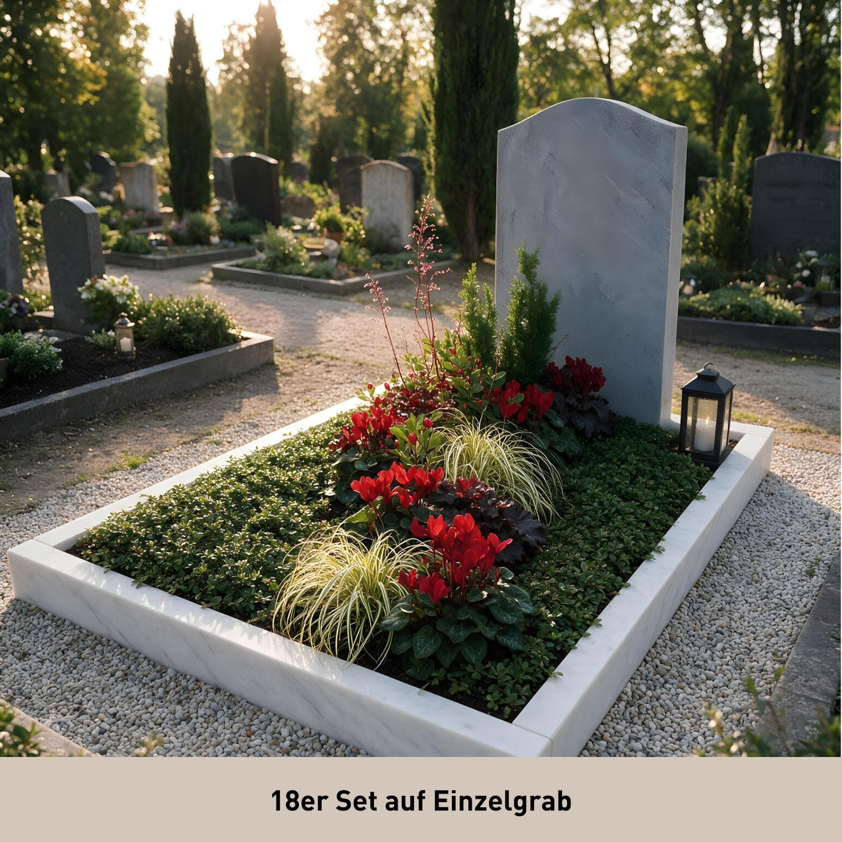 Bepflanztes Einzelgrab `Loving Memories` 18er Set