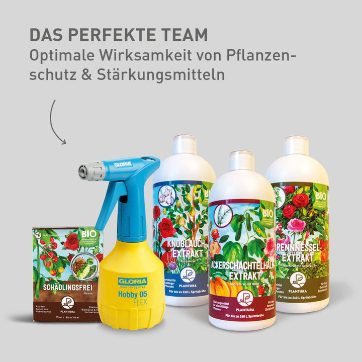 Gloria Hobby 05 FLEX mit Plantura Pflanzenschutz- und Stärkungsmitteln