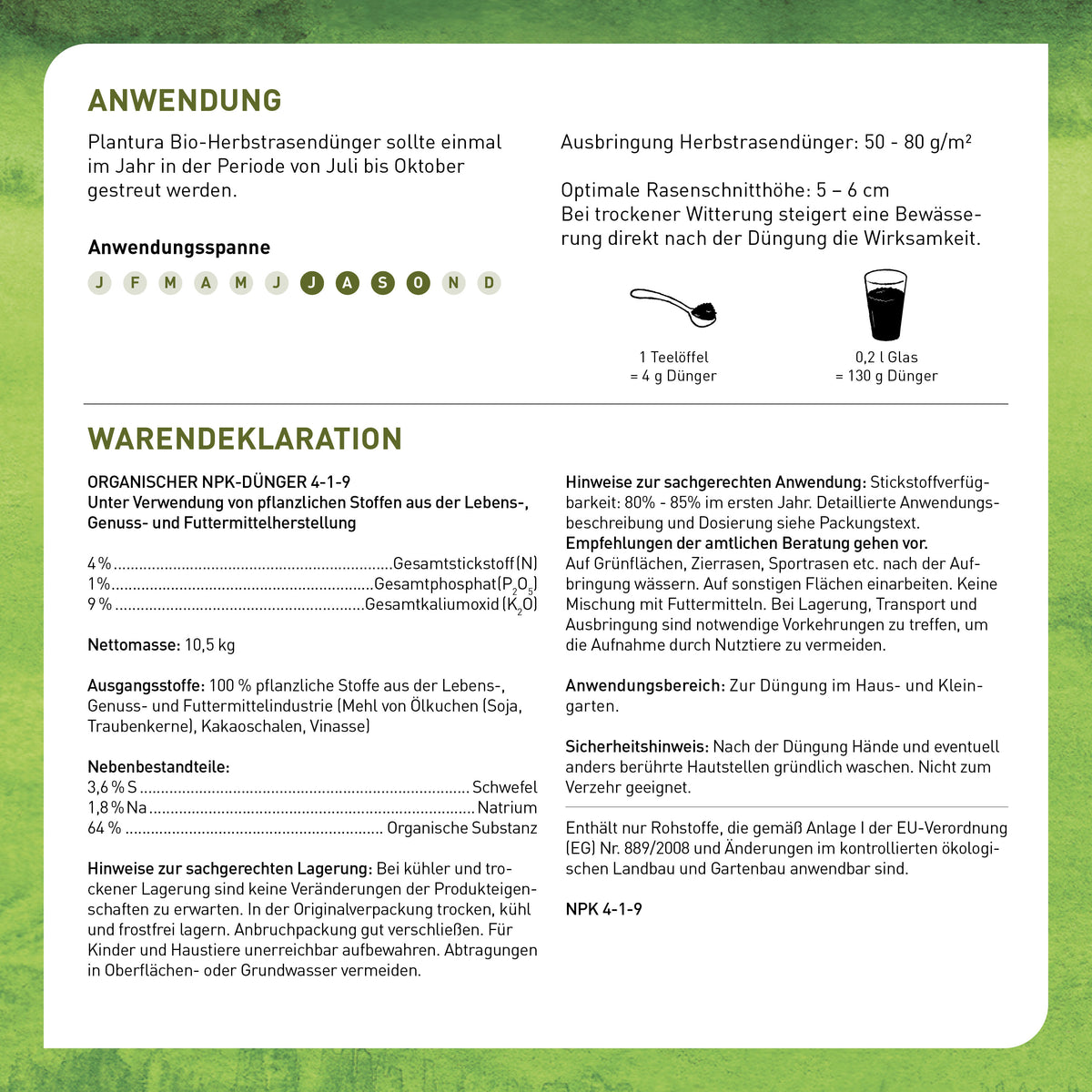 Plantura Bio-Herbstrasendünger Anwendung