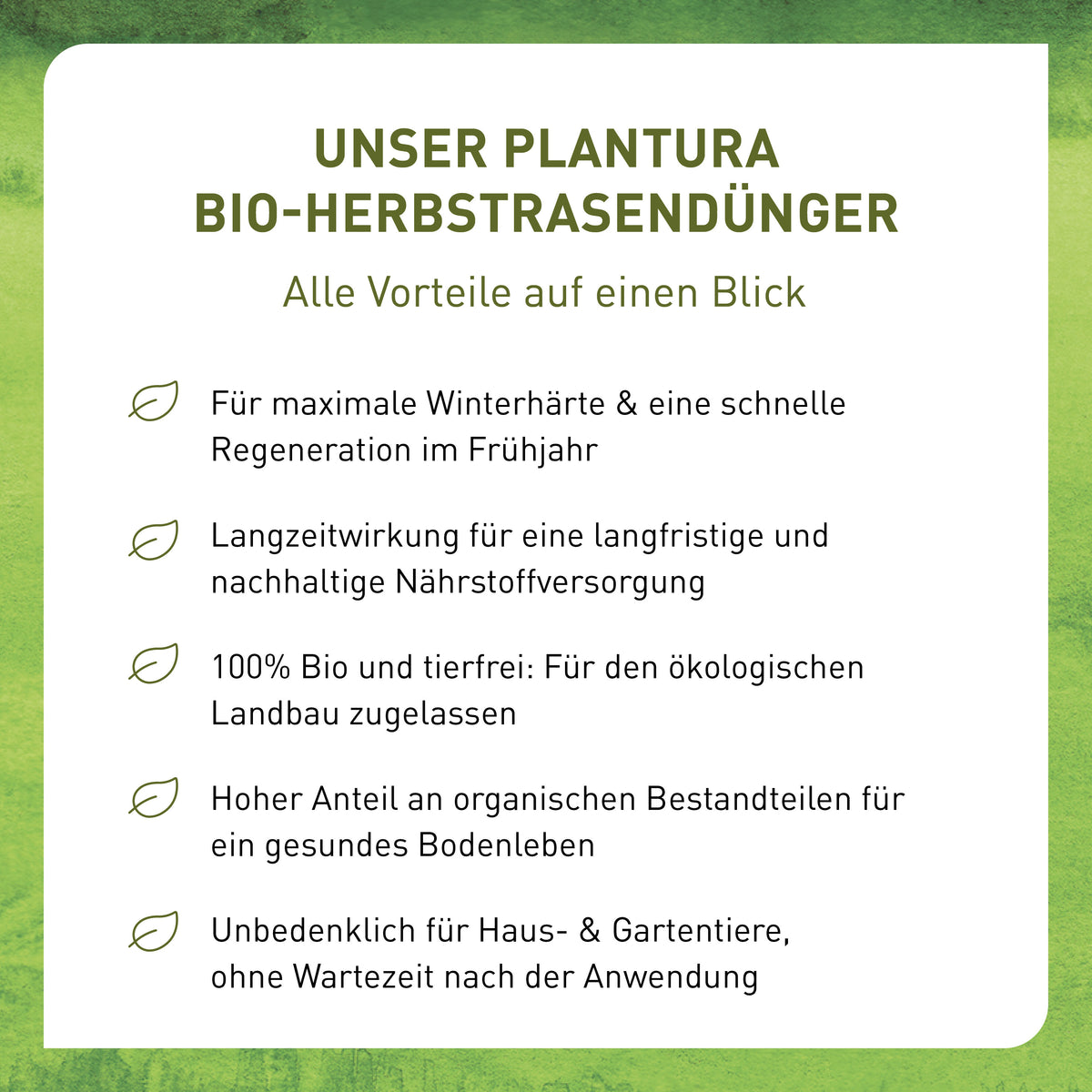 Plantura Bio-Herbstrasendünger Vorteile